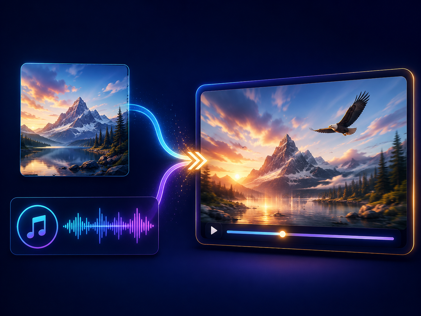 Audio and image to video